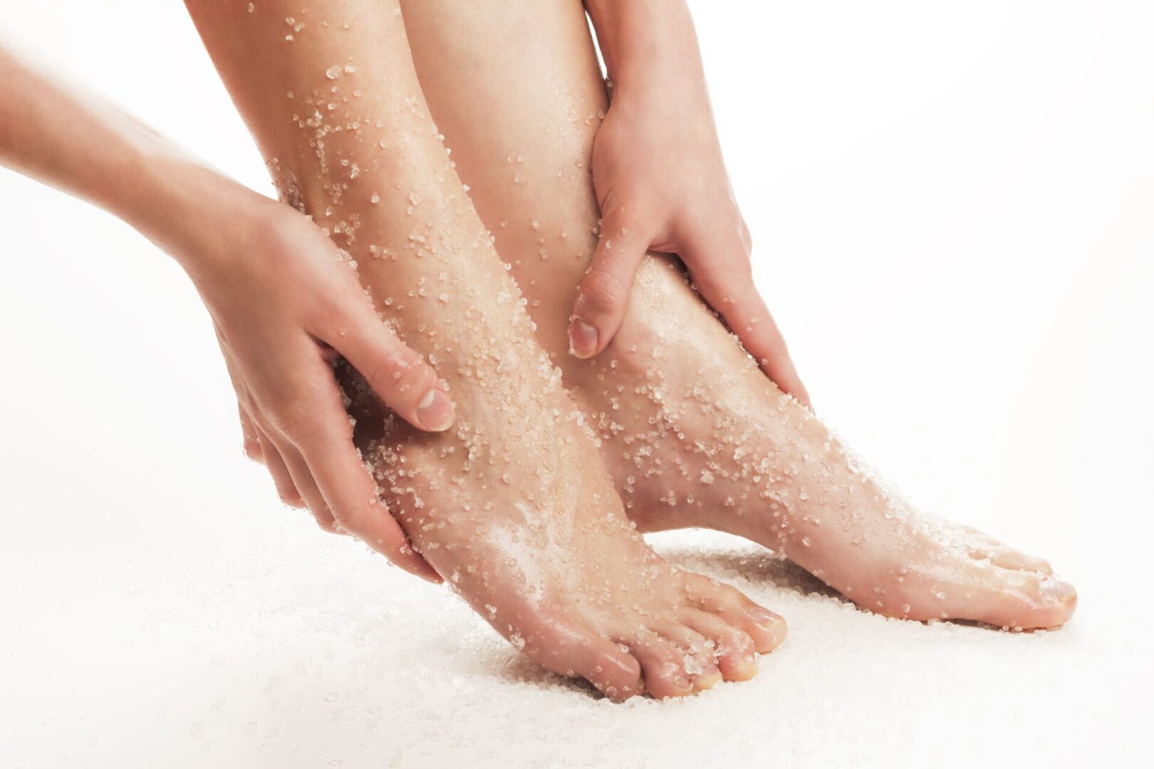 feet exfoliation with body scrub